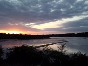 Sunset behind the field house